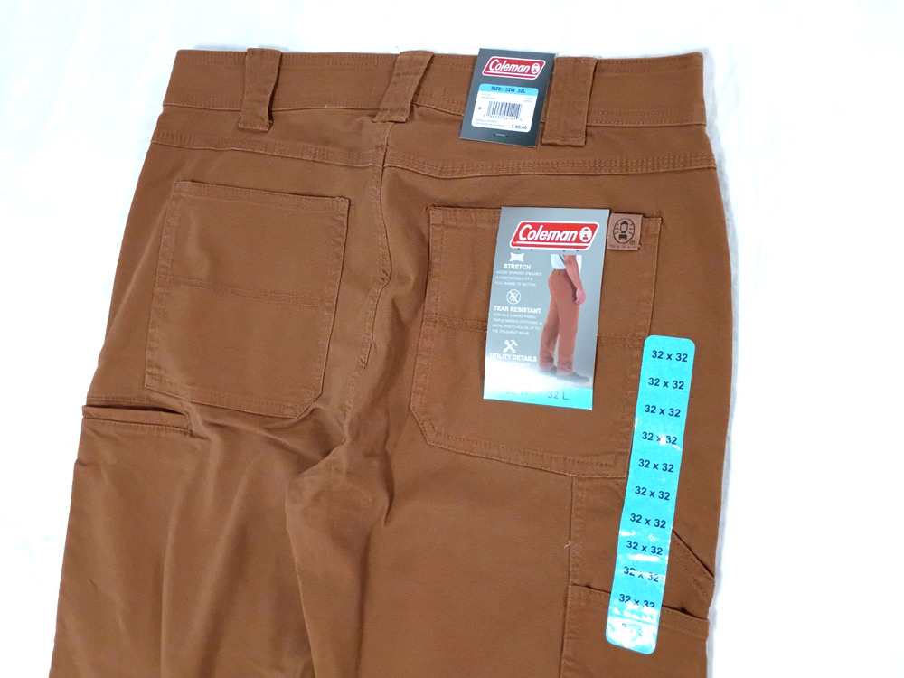Coleman Men's Copper Brown Pants 32x30 Work Utility Cotton Stretch NEW